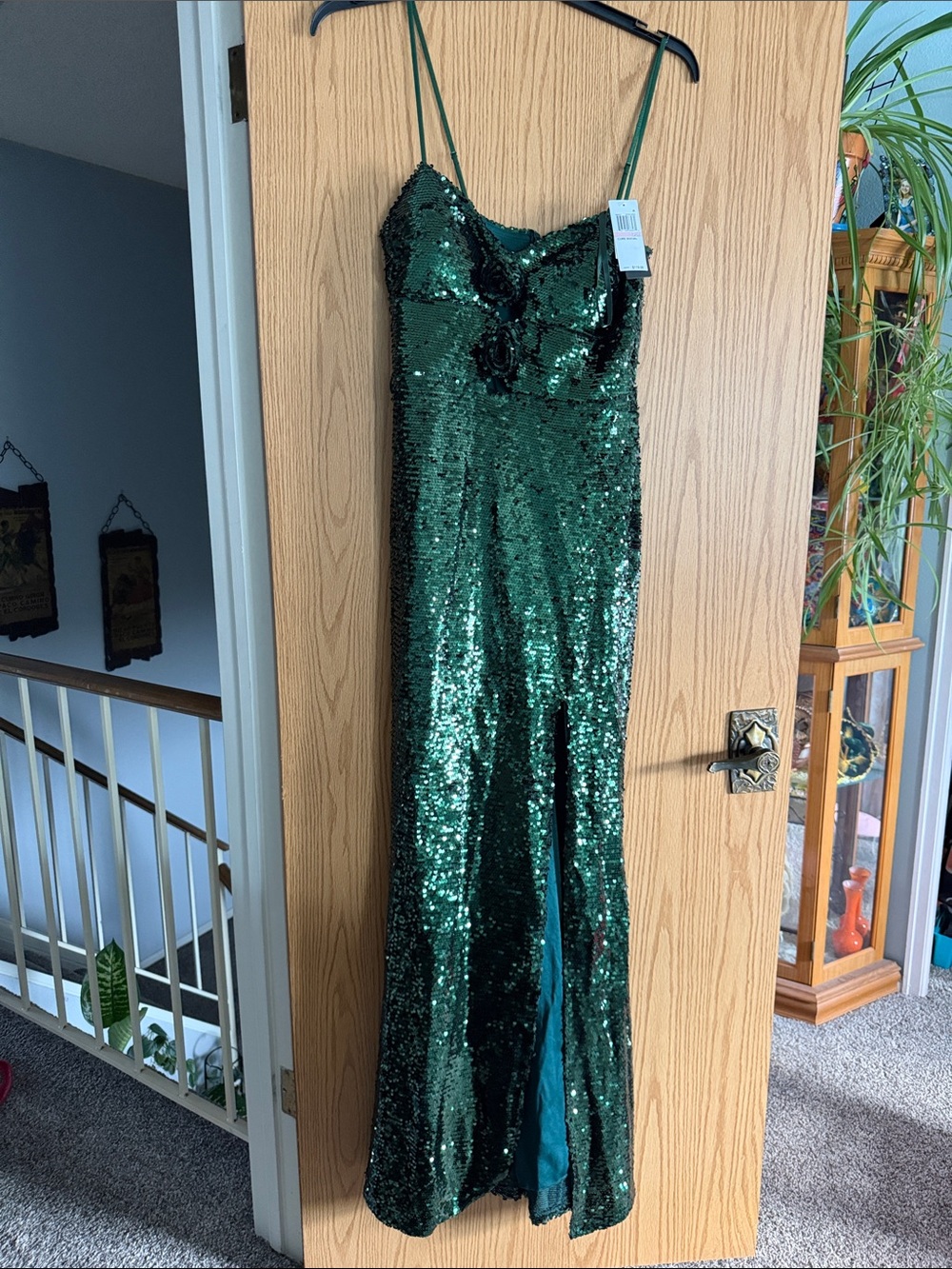 City Studio Emerald Green Sequin Prom Dress